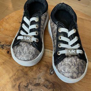 Michael Kors Toddler Black + Gold Glitter Sneakers - Size 5